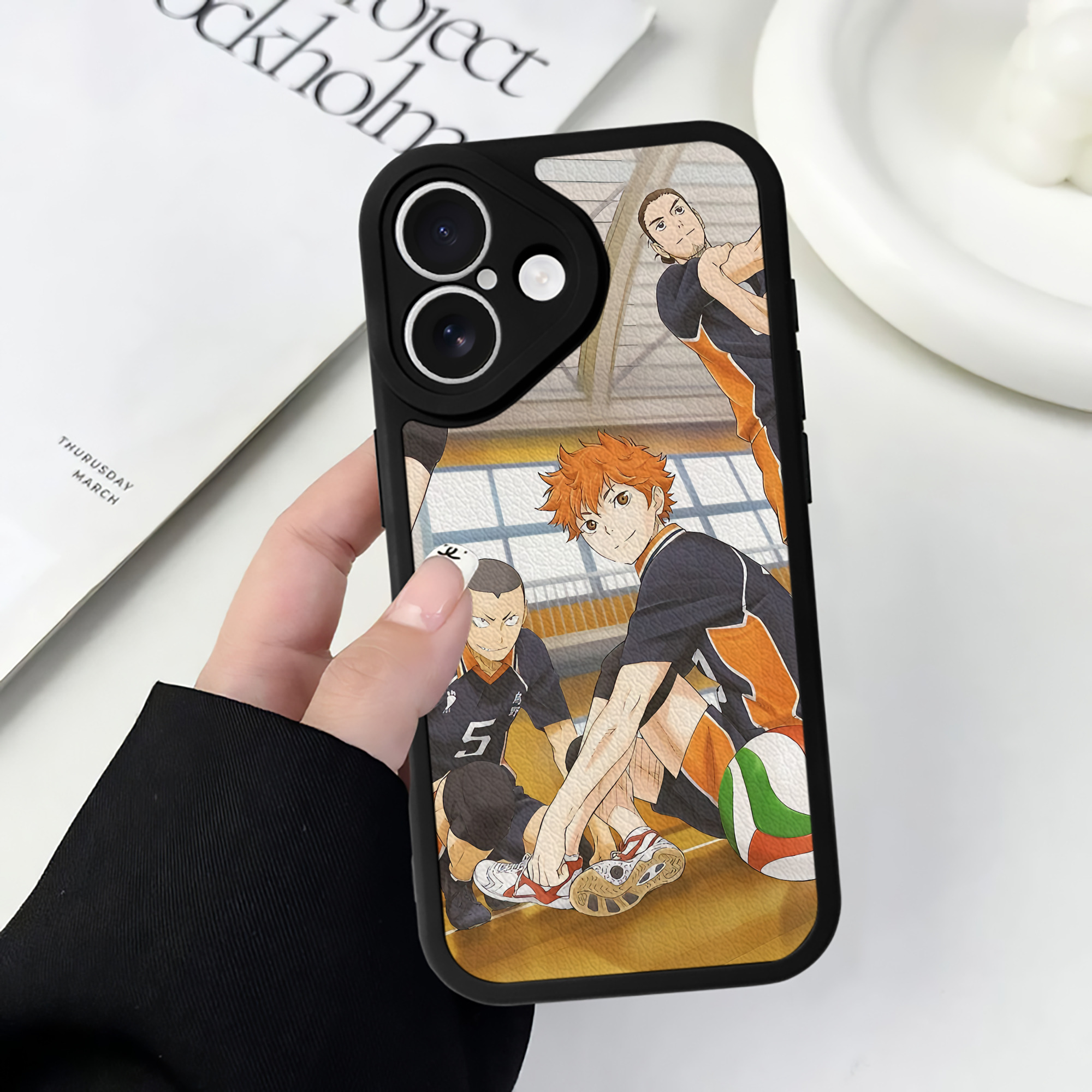 （画像用） ハイキュー!! Haikyu!! 【iPhone 16シリーズ対応】シリコンスマホケース（レザー調） 材質：シリコン